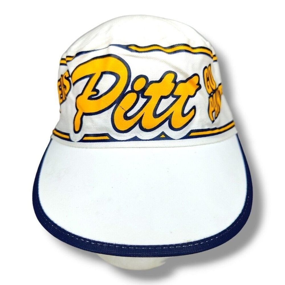 Vintage 80s Pitt Panthers Pittsburgh Painters Cap Hat AJD Size M-L USA Made - Picture 1 of 11